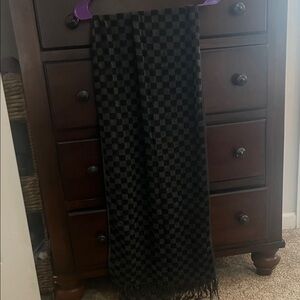 John Varvatos Black Checkered Scarf